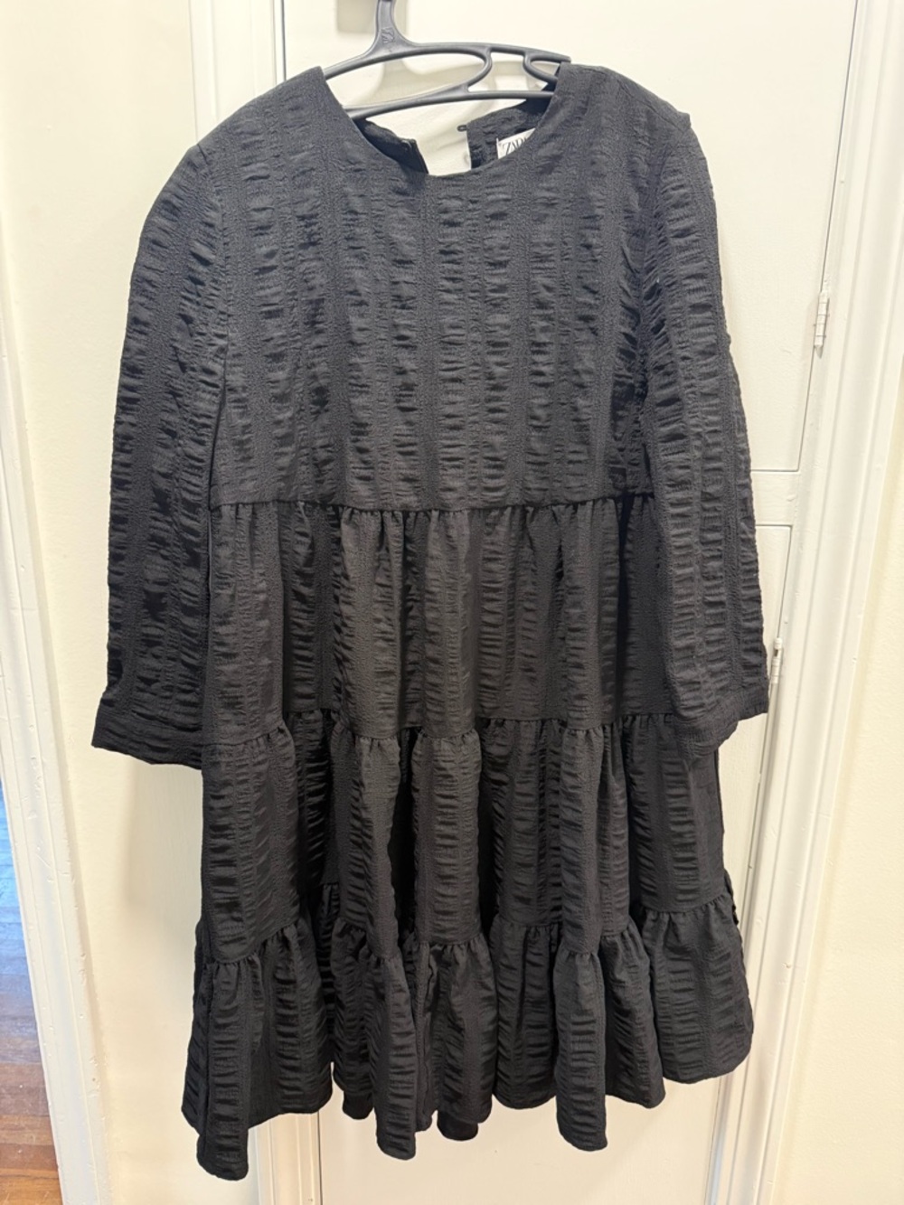 Black Textured Tiered Zara Dress - size XS